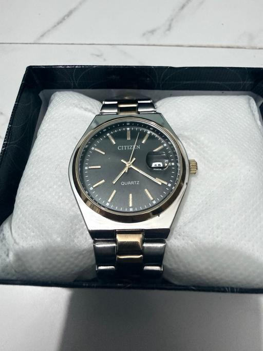  — Citizen quartz- black dial two tone strap