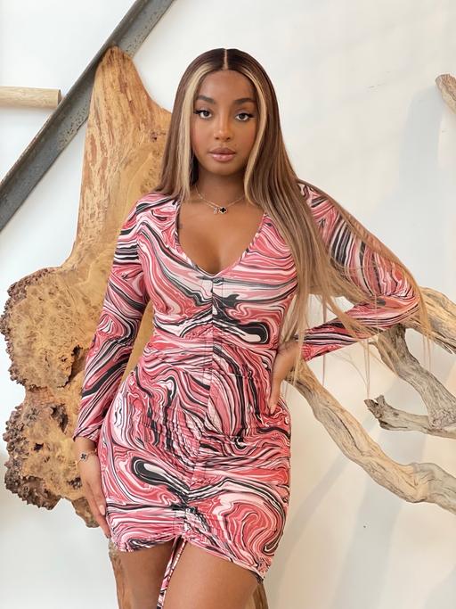  — Red marble dress