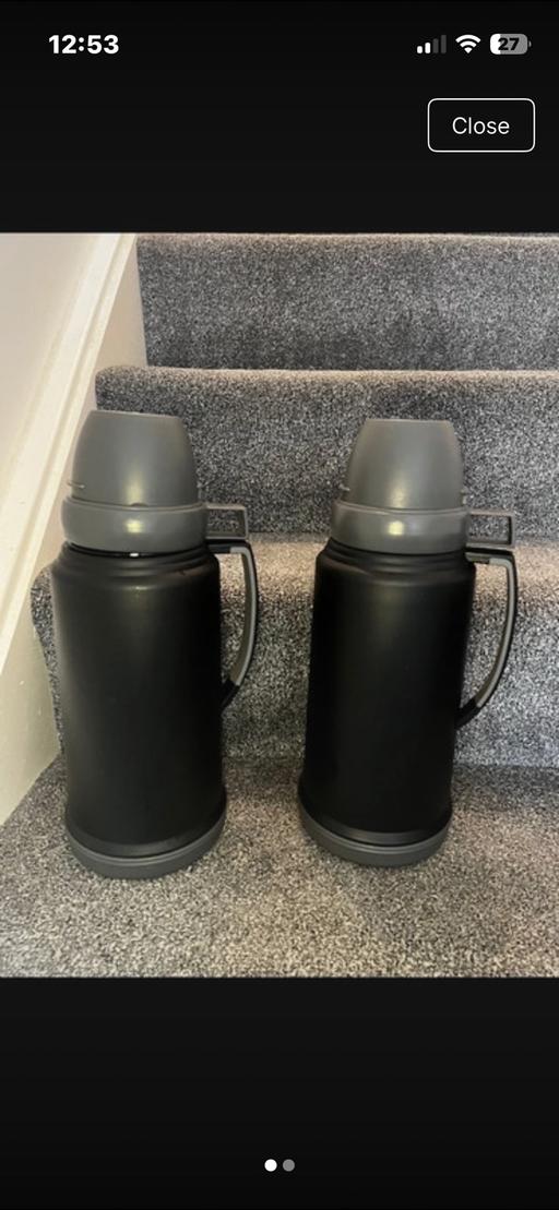  — Two glass flasks brand new