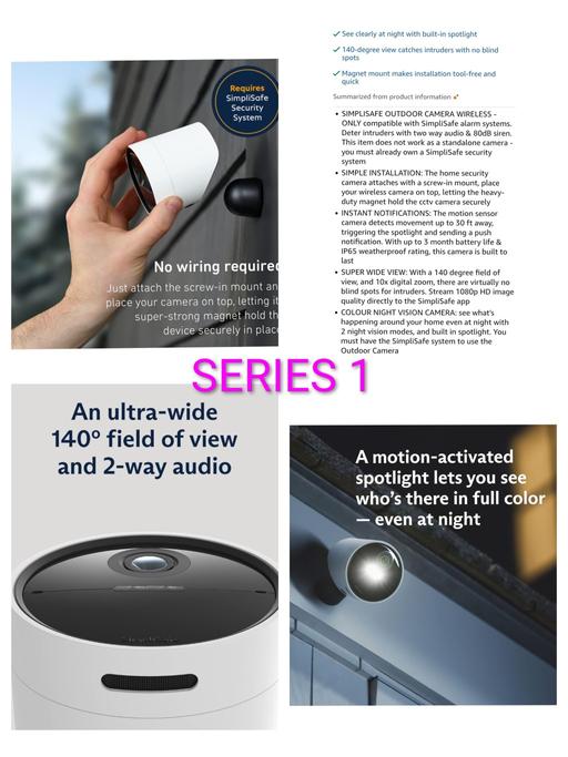  — simplisafe Outdoor camera x2