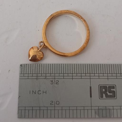 — Sterling silver vermeil heart Dangle ring