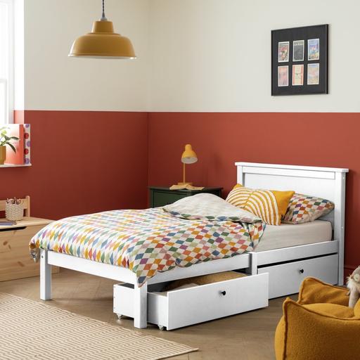  — Brooklyn Single Bed Frame and Drawer - White