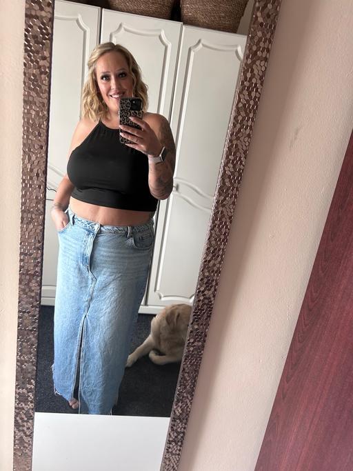  — Denim maxi skirt