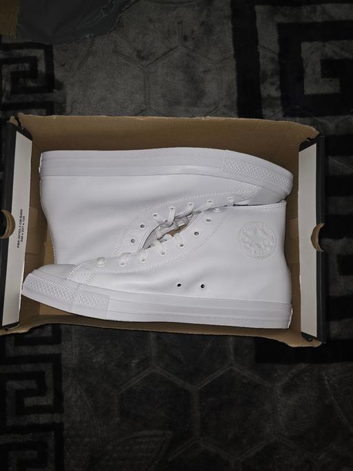  — Converse HiTop Leather White Size UK14 BNIB