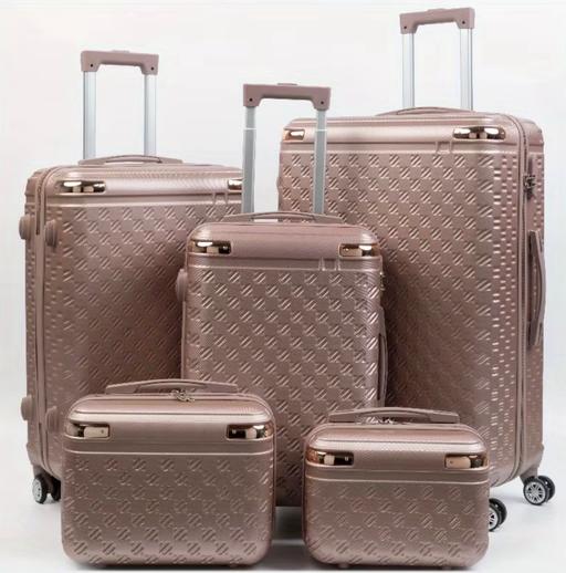  — 5 pcs luggage set new hard shell rose gold