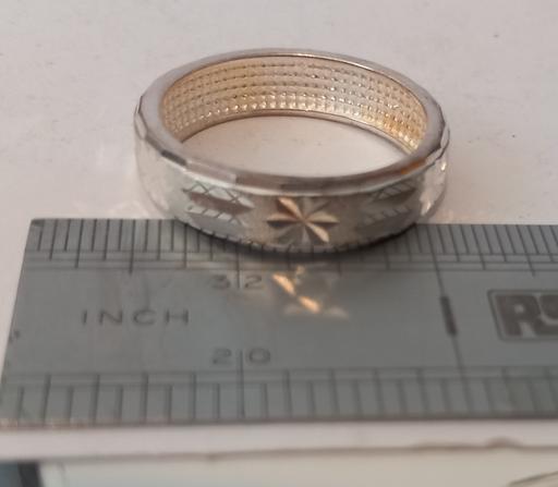  — Sterling silver hallmarked etched ring