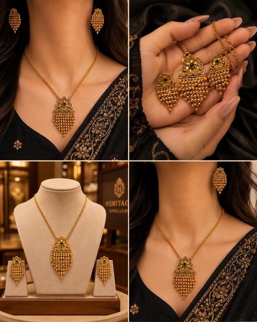  — Gold plated anti tarnished necklace earrings