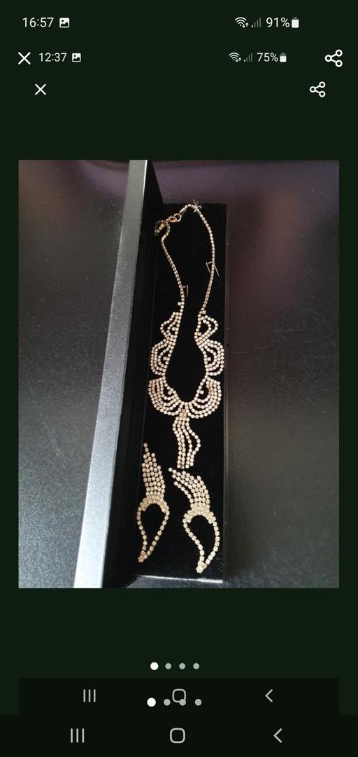  — diamante necklace & earrings gift set NEW