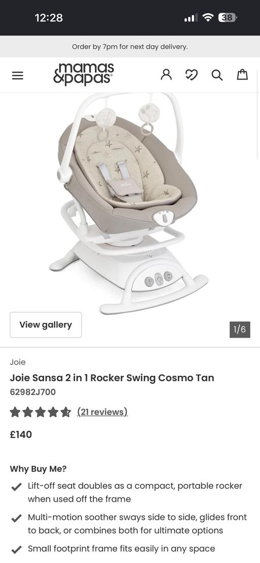  — Joie Sansa 2 in 1 Rocker Swing