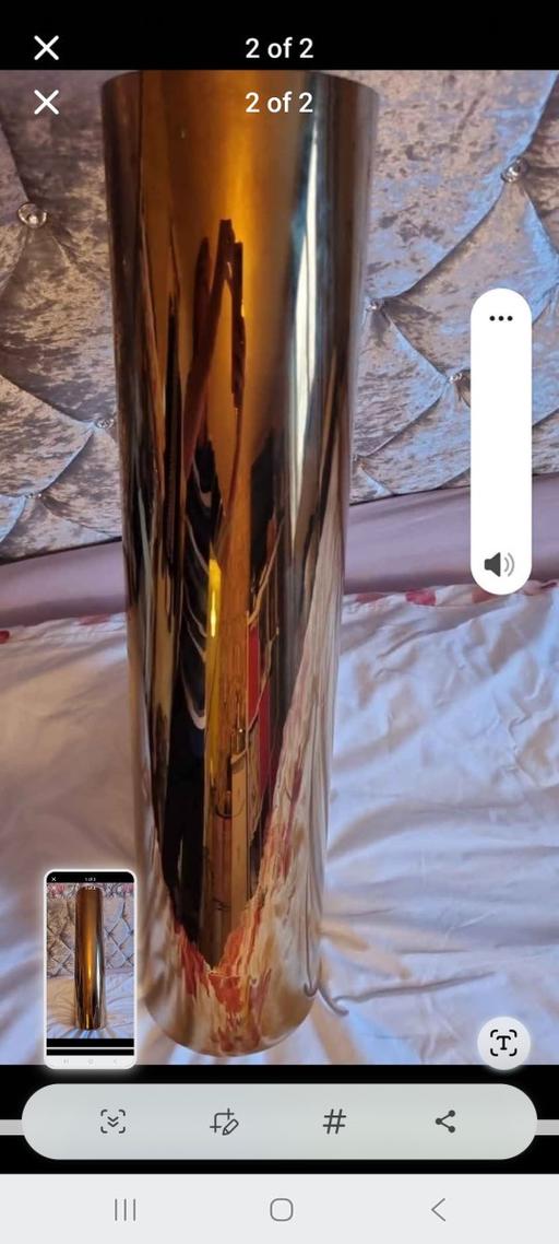  — Tall elegant gold/copper colour Vase £20
