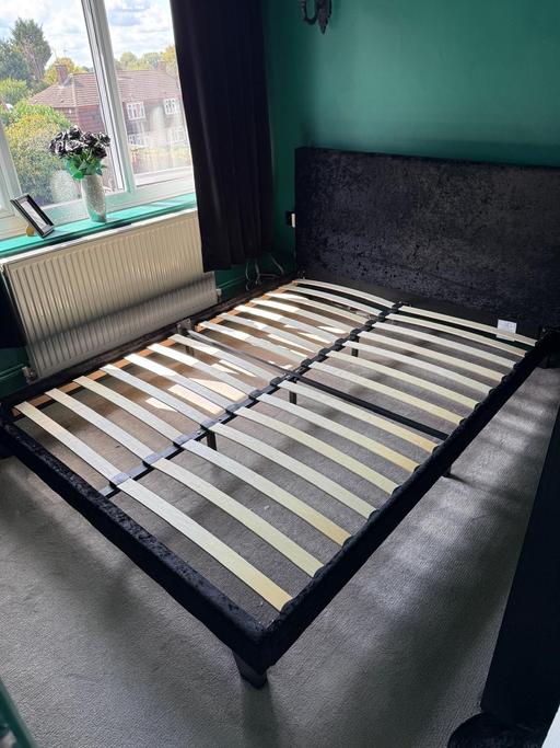  — Bed - Velvet Kingsize Bed Frame