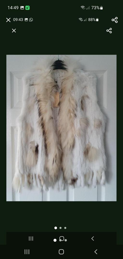  — ladies white fur waistcoat NEW