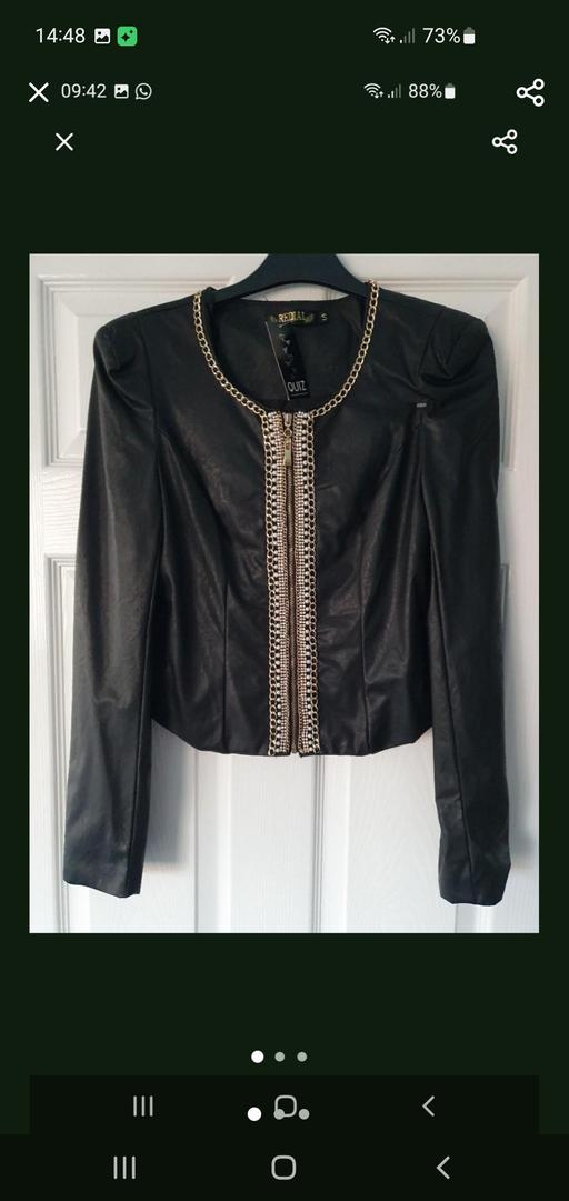  — ladies black faux leather jacket QUIZ NEW