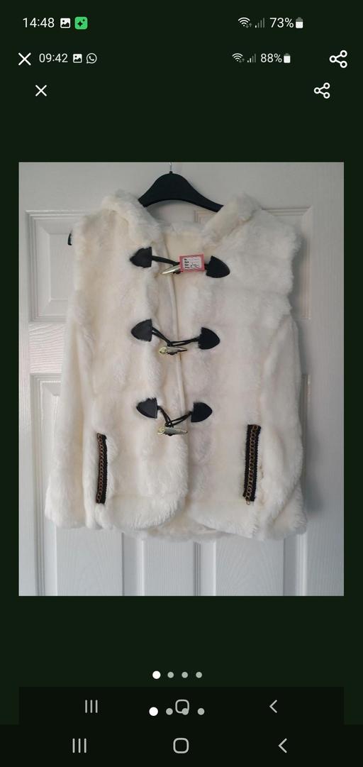  — ladies faux fur waistcoat with hood NEW