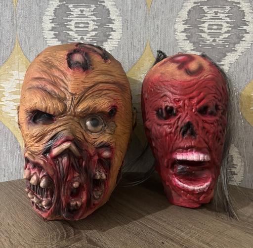  — 2 large scary zombie head with body parts