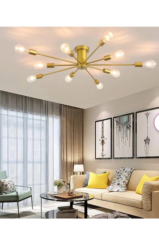  — New Gold Semi Flush Mount Ceiling Light BNIB