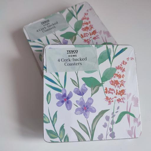 — New 8 Floral Cork-Backed Coasters(2 Packs)
