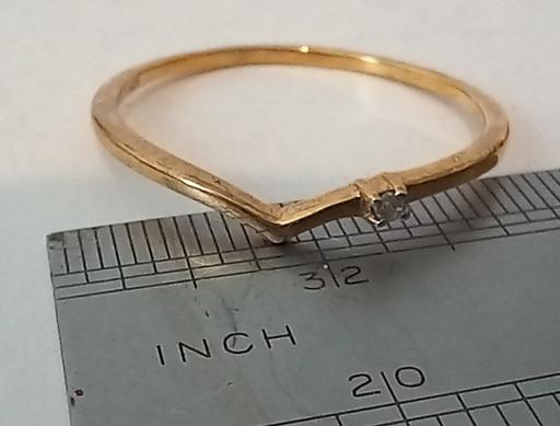  — Sterling silver gold Vermeil wishbone ring a