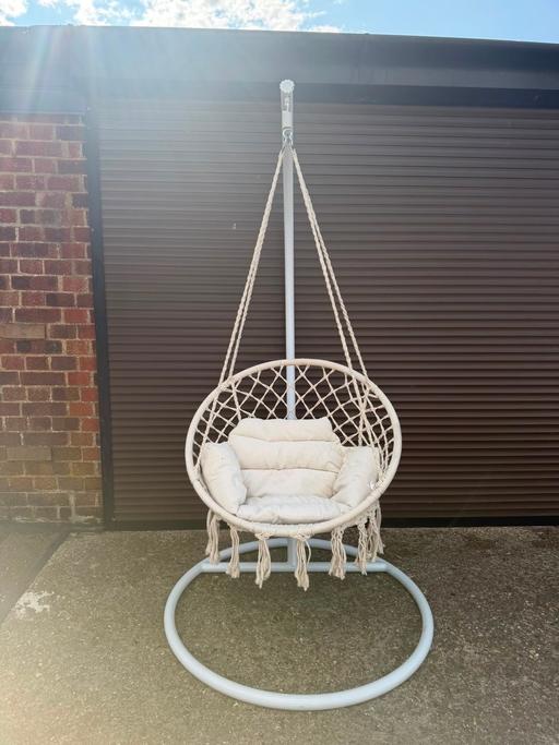 — Hanging Egg Chair with Stand & Cushions