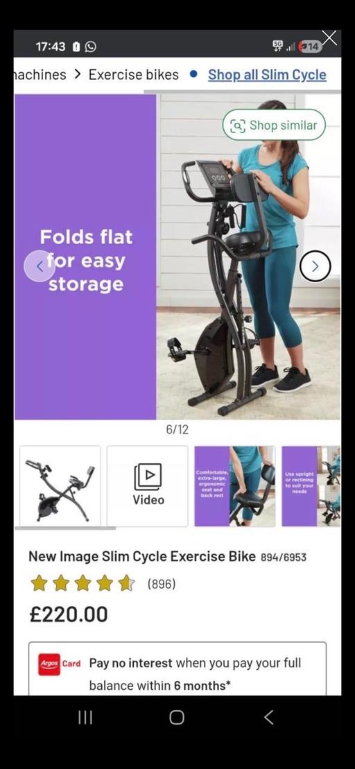  — Exercise bike