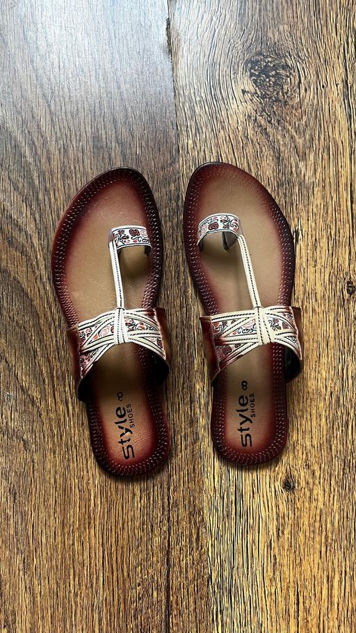  — Brown Flat Sandals – Never worn