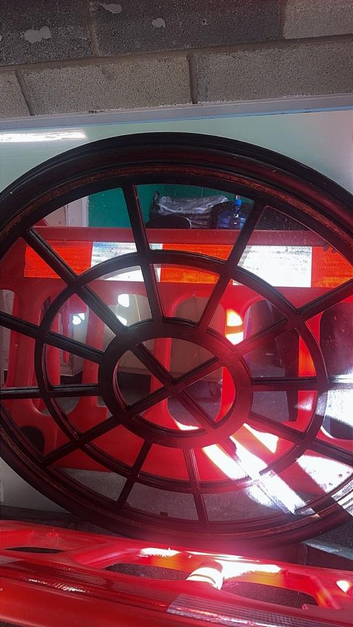  — Vintage-Style Round Decorative Window Mirror