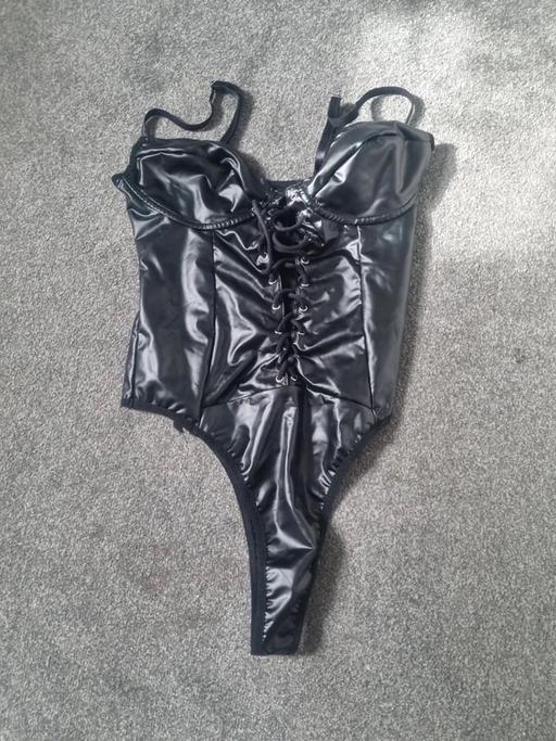  — Black lace up body suit