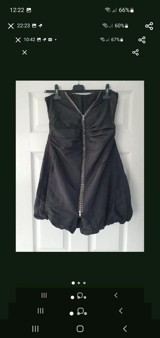  — ladies black strapless dress