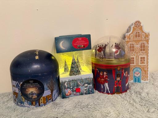  — M&S Musical Christmas Tins & Snow Globe