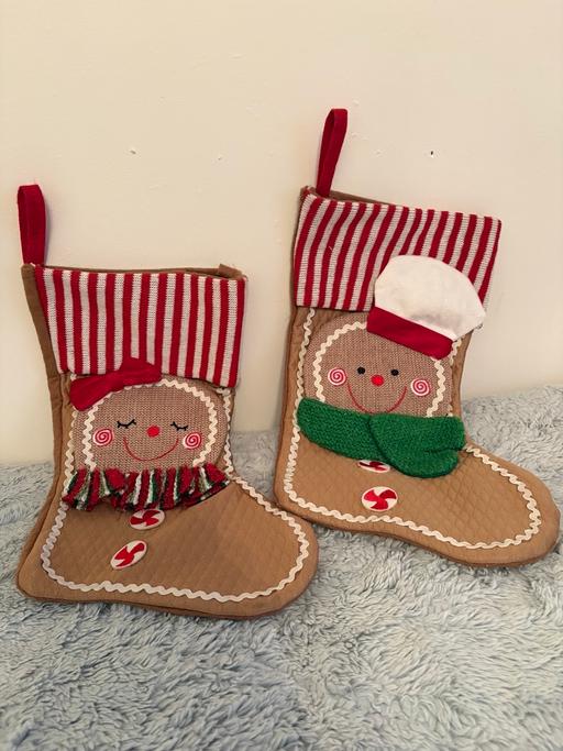  — Pair of Gingerbread Christmas Stockings