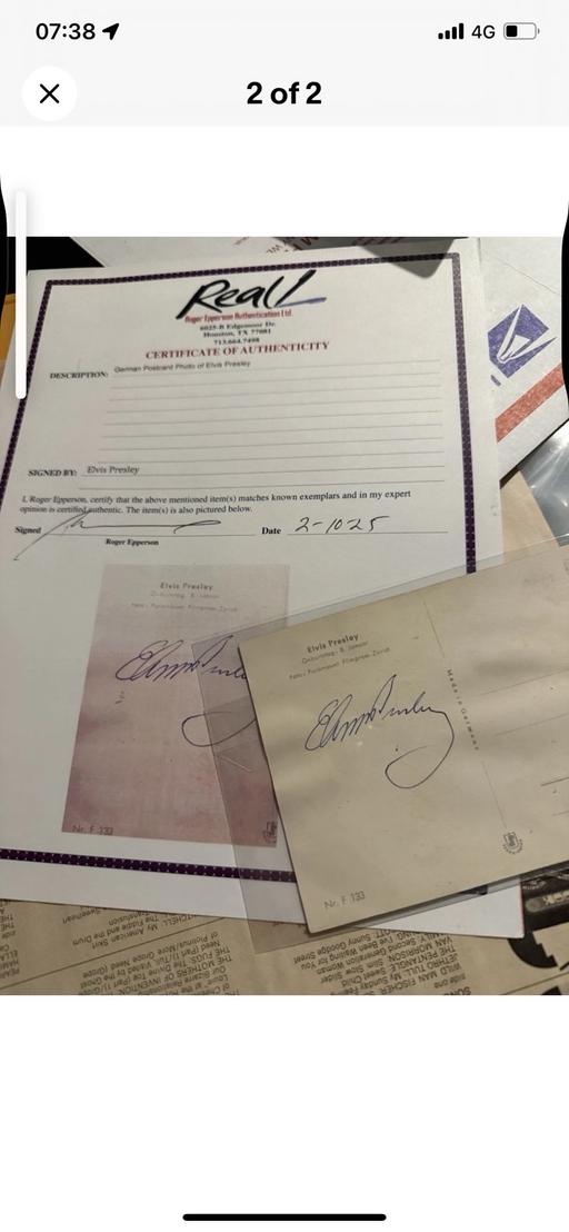  — ELVis genuine signature 1950s with COA rare