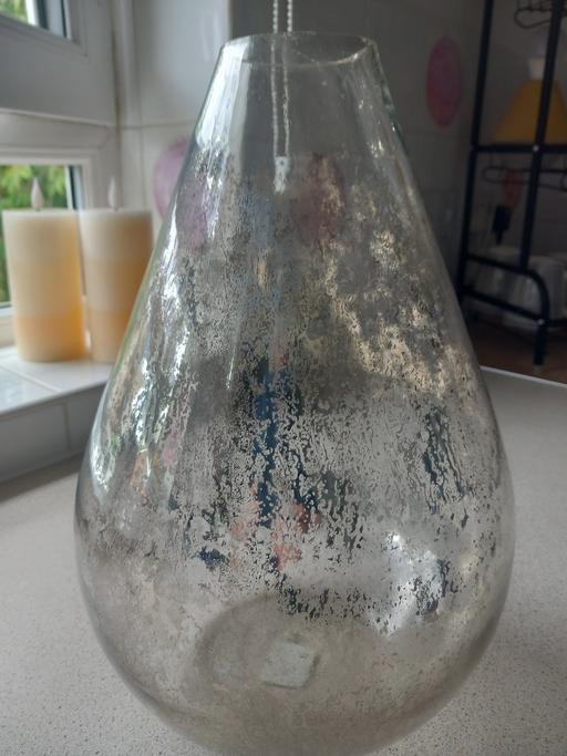  — large TKmaxs  silver and glass vase