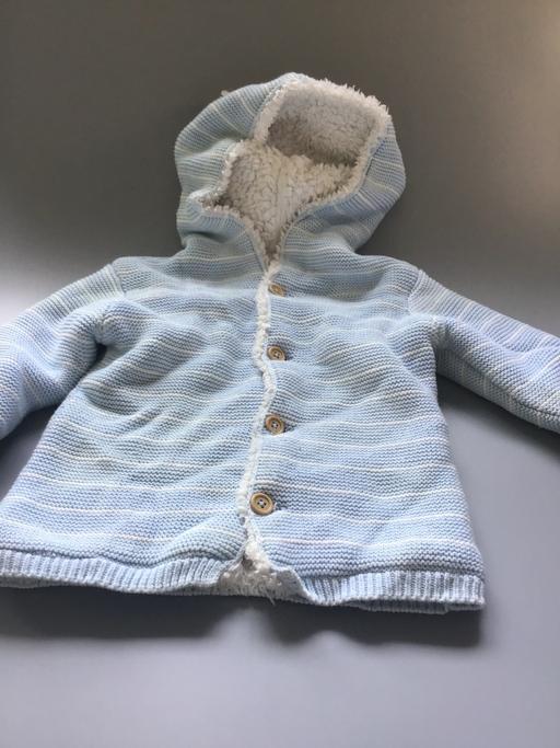  — Baby boys blue stripe coat age 12/18 months