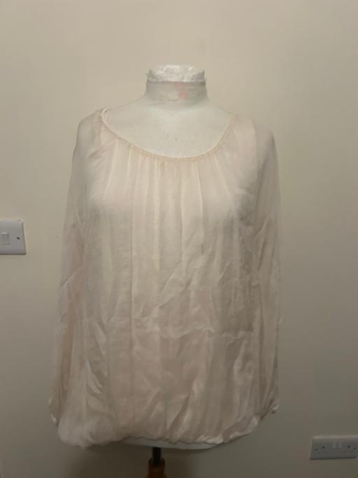  — Nude pink silk top . One size . New . RRP £59