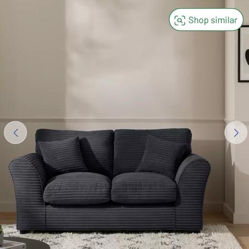 — 2 Seater Sofa & Footstool Ottoman - Charcoal 