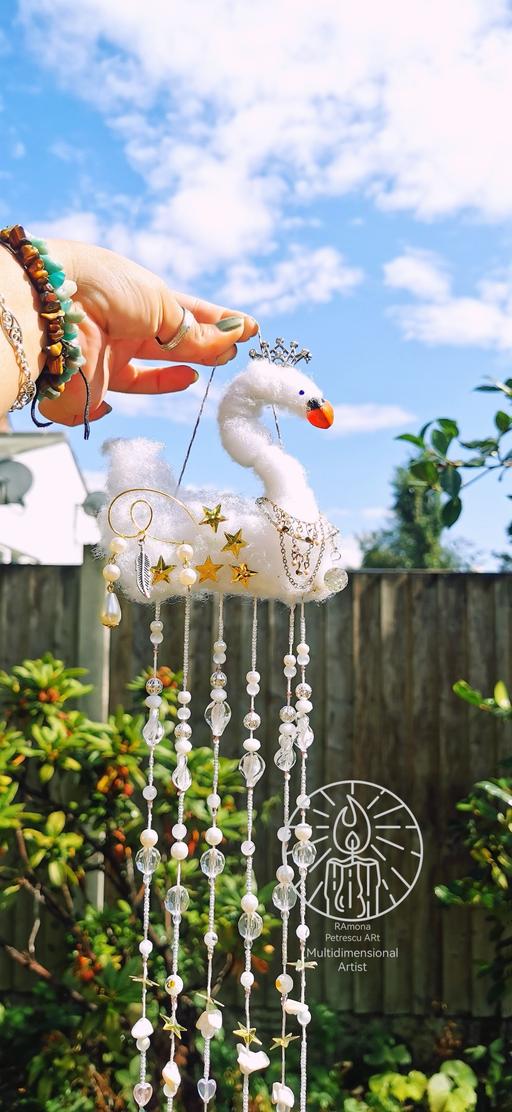  — 🦢 Starry Night Cloud Swan Suncatcher