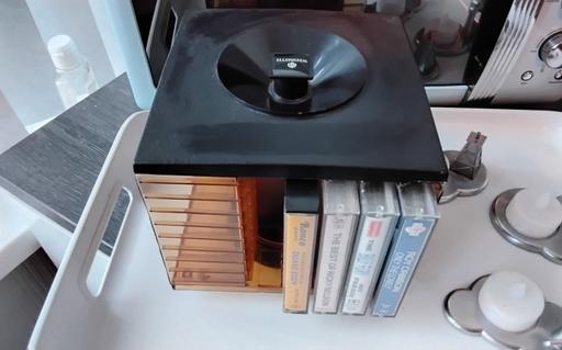  — vintage rotating cassette storage rack cool
