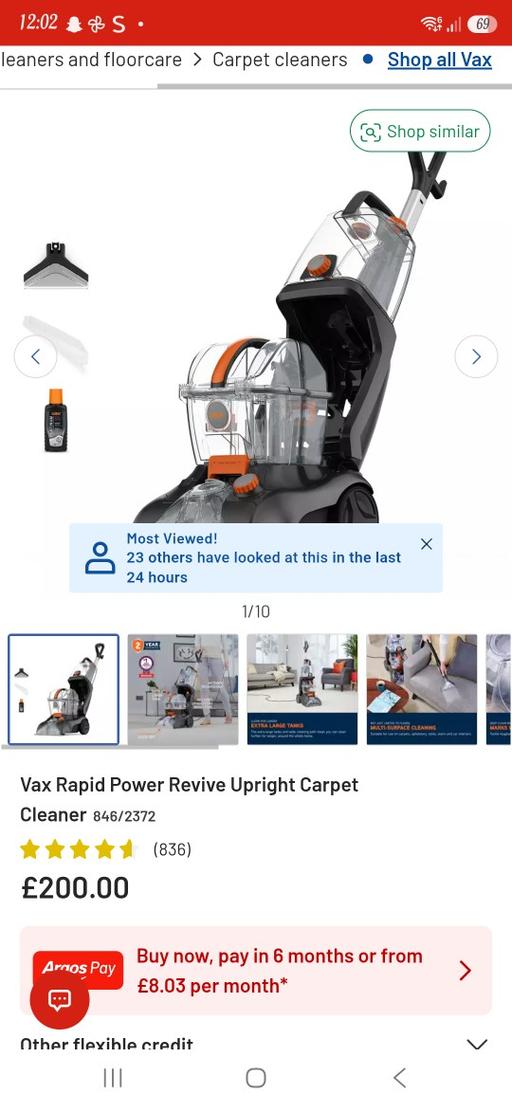  — Carpet washer - Vax Rapid Power Revive Uprigh