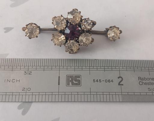  — Antique 1890s Paste Rhinestone Bar Pin Brooch