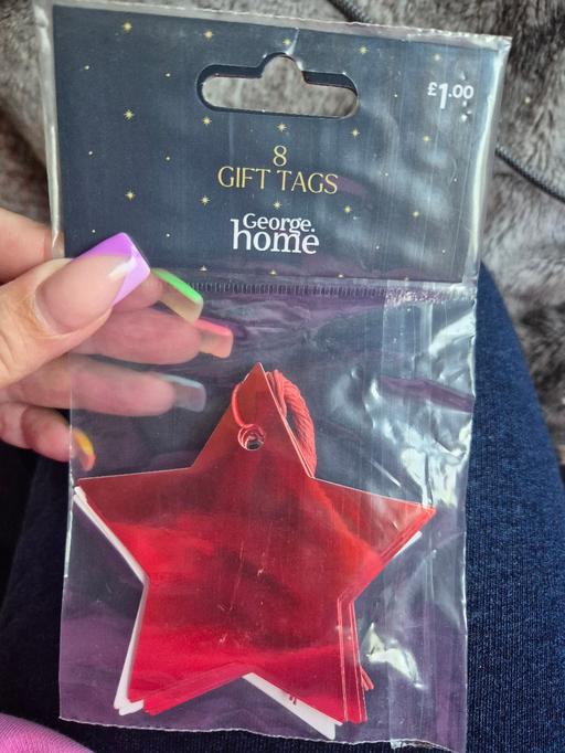  — new Xmas Red Star 8pk Gift Tags