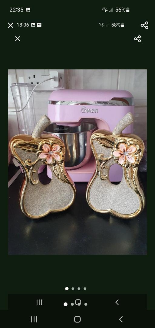  — gold bling pear ornaments x 2