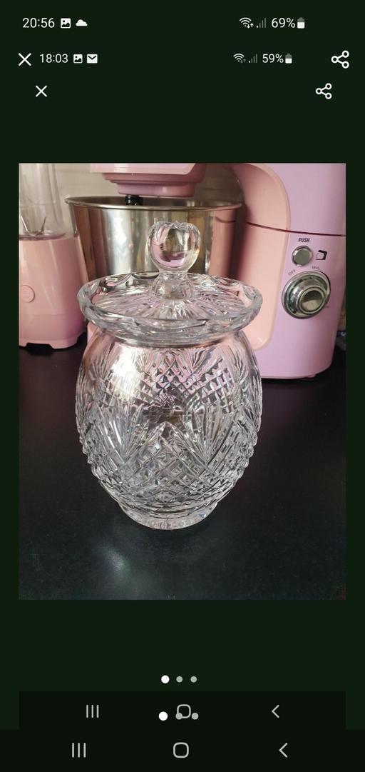  — vintage crystal glass storage jar