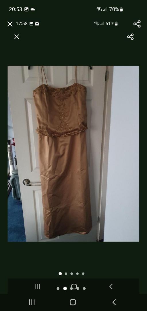  — ladies long gold occasion dress & wrap