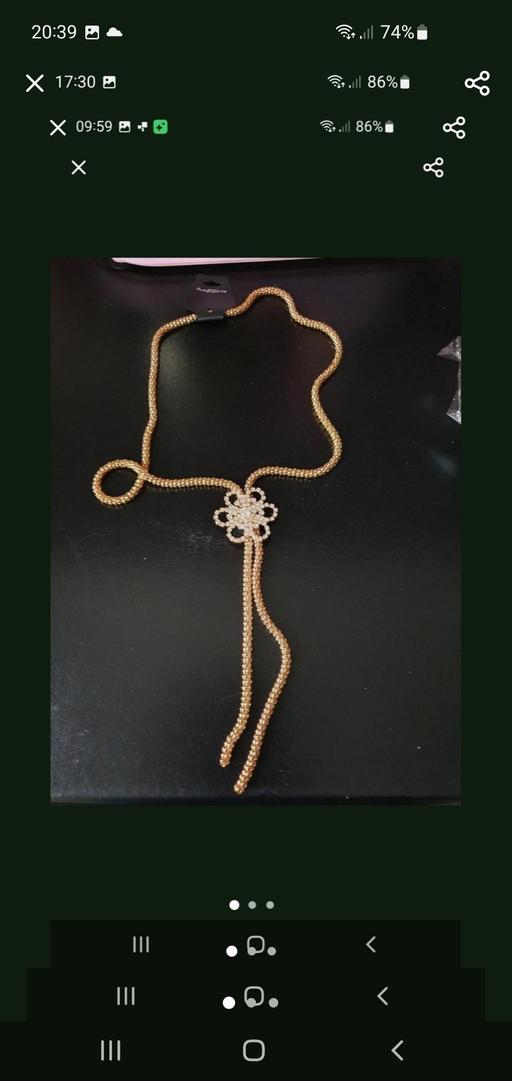  — gold diamante fashion necklace NEW