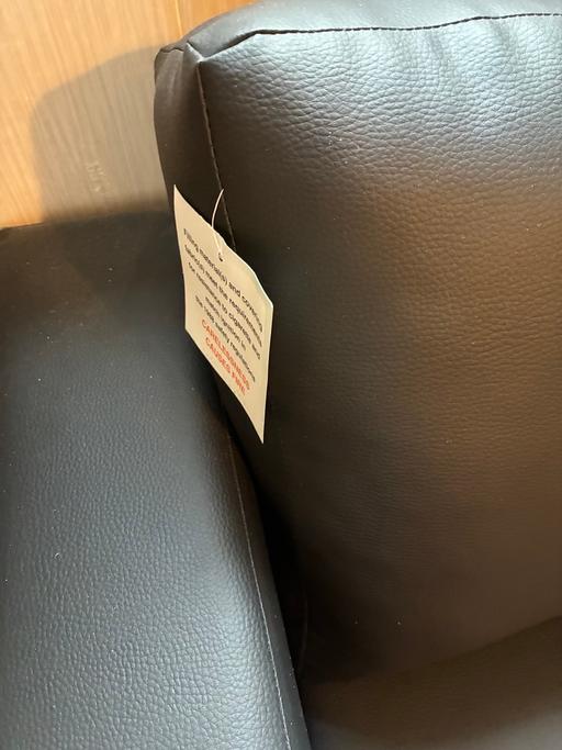  — 2 x small black sofa