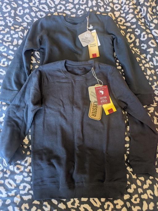  — 2 x unisex navy blue plain sweatshirts