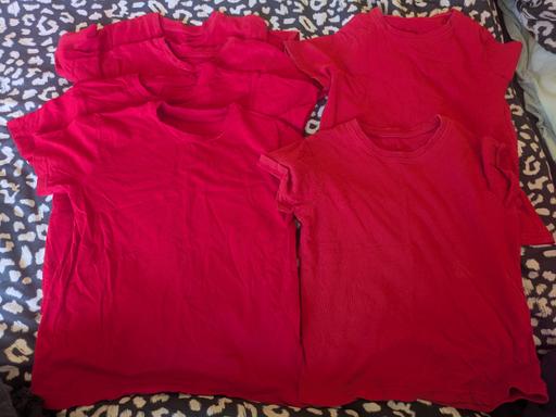 — 6 plain red tshirts age 8-9 and 9-10