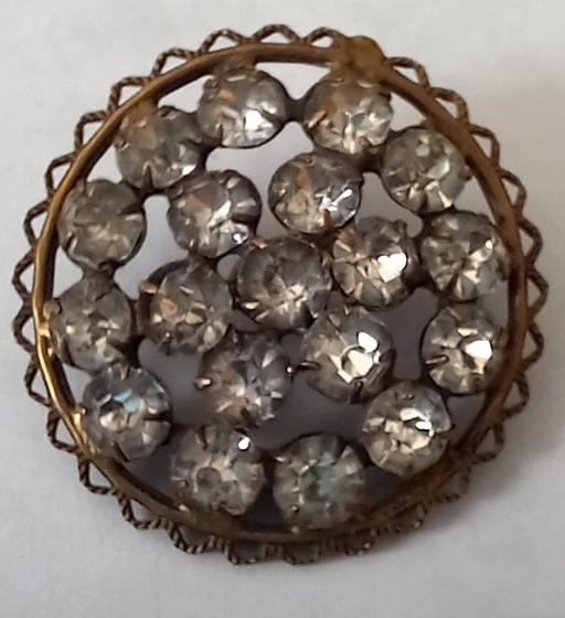  — Antique Victorian Clear Rhinestone Button