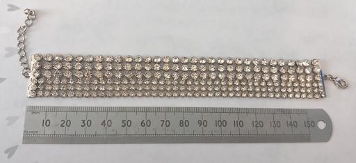  — Multi row rhinestone gemstone bracelet