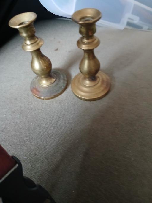  — 2 small candle sticks brass